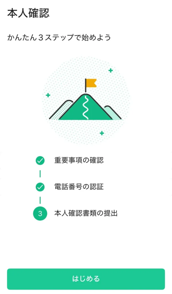 コインチェック（Coincheck）の本人確認手順・スクリーンショット